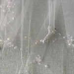 voile mariée blanc cristaux ornementé transparent classique élégant tulle acétate polyester accessoires mariage