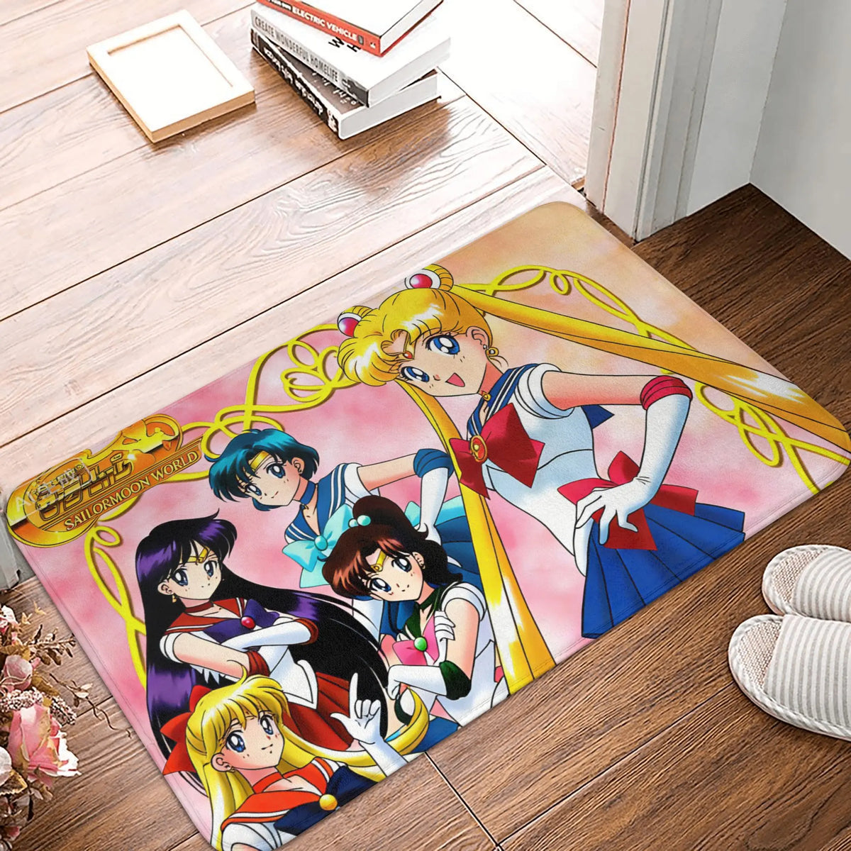 tapis sol antidérapant multicolore anime girls sailor moons moderne flanelle entrée cuisine salle bain