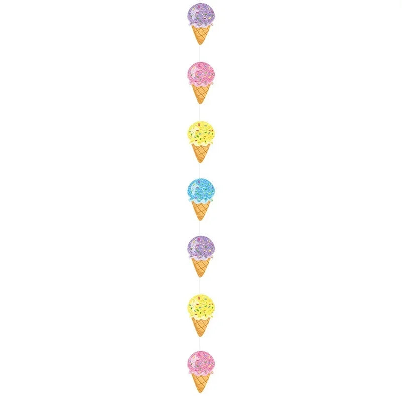 pendentif glace multicolore cône pépites paper enfantin opalescent fil anniversaire décoration festif