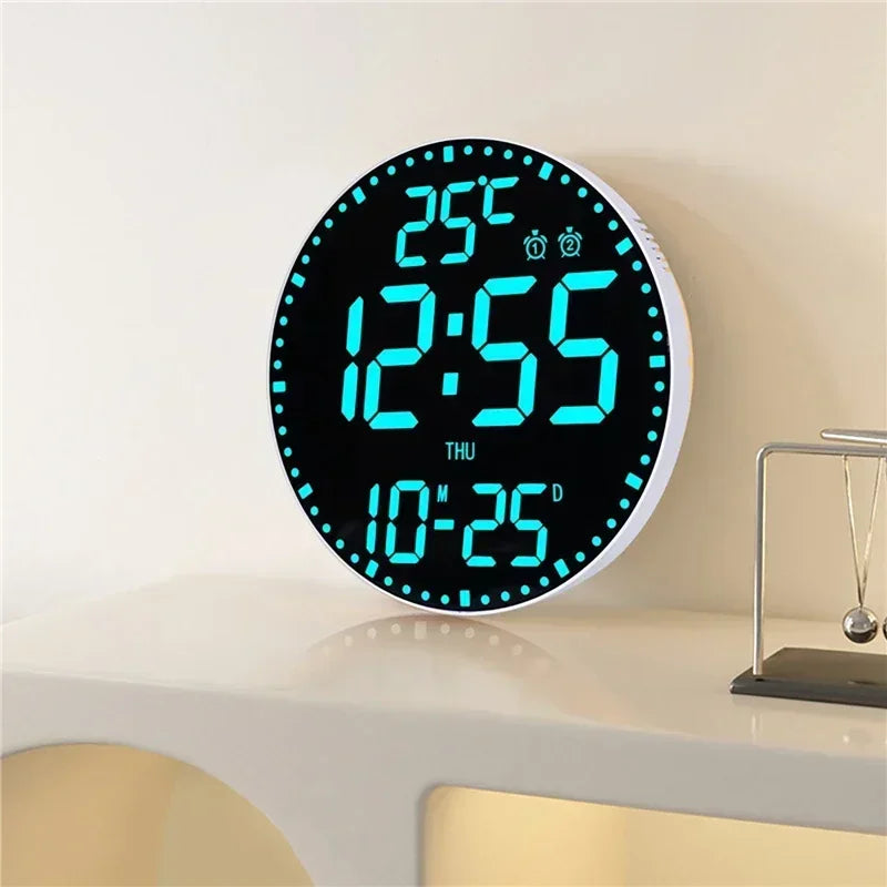Horloge murale LED RVB rose pour décoration intérieure