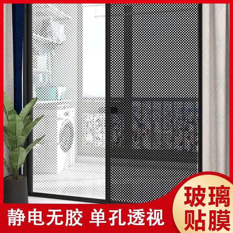 film protection fenêtre transparent points noirs blancs adhésif moderne décoration 60x200cm 90x500cm