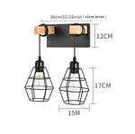 applique murale industrielle triple ampoule noir bois clair vintage mur trois lumières