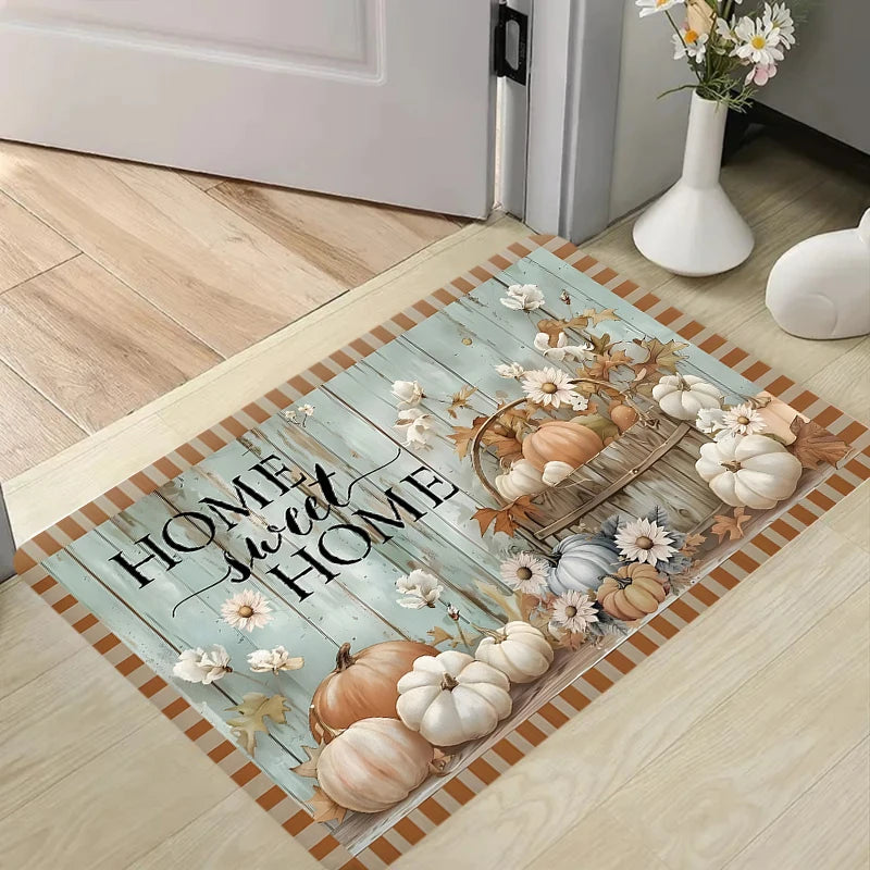 tapis d'entrée moderne fleurs tournesols bienvenue 30x50cm 40x60cm 50x80cm résistant antidérapant
