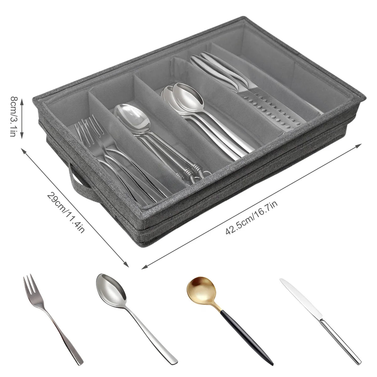 Rangement couverts avec fenêtre transparente