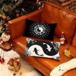housse coussin yin yang symbole chinois noir minimaliste 100 polyester double face 30x30cm 40x40cm