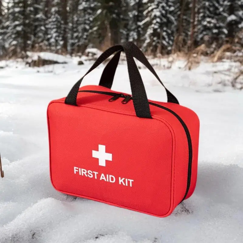 sac trousse premiers secours rouge noir first aid kit portable medicaments utile campingurgencevoyage
