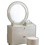 miroir rond mural blanc gris moderne décoration maison tapisserie plantes fixations
