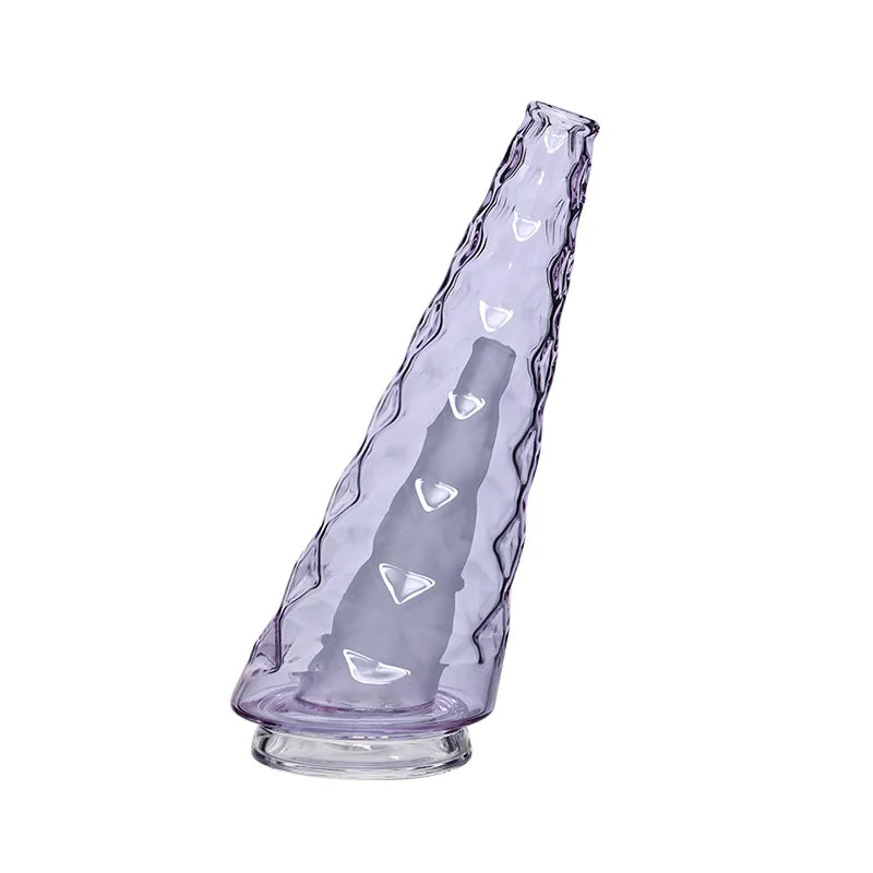 vase verre bleu rose violet texturé moderne facettes