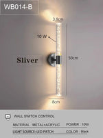 lampe murale moderne transparente dorée texture éclairage intérieur chambre salon fixée mur