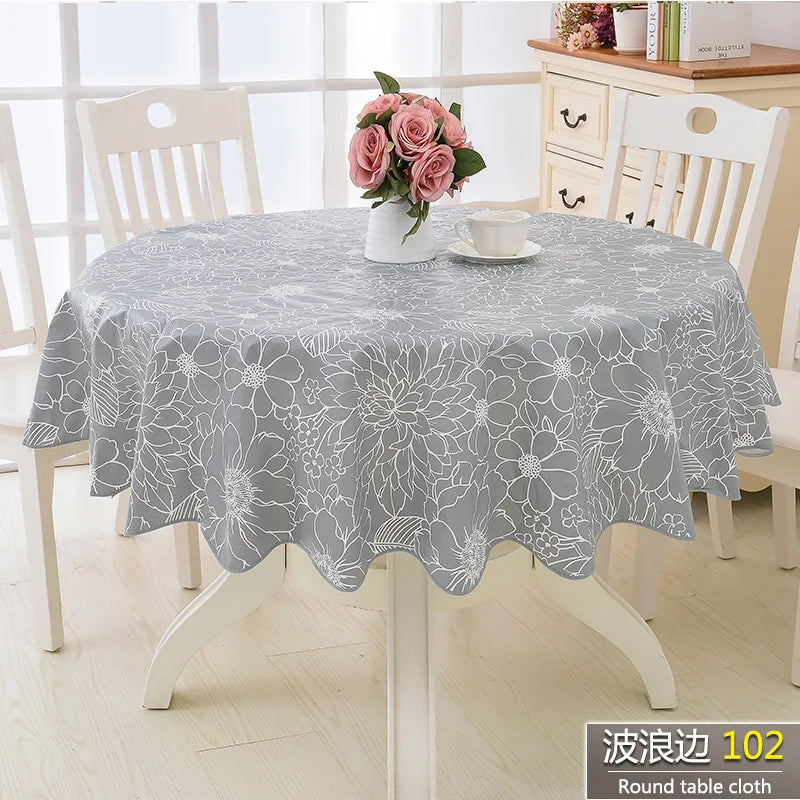nappe table ronde imperméable fleurs moderne carreaux rouge gris bleu pâques festiveextérieur