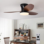 ventilateur led lumière télécommande noir blanc bois moderne traditionnel assemblage