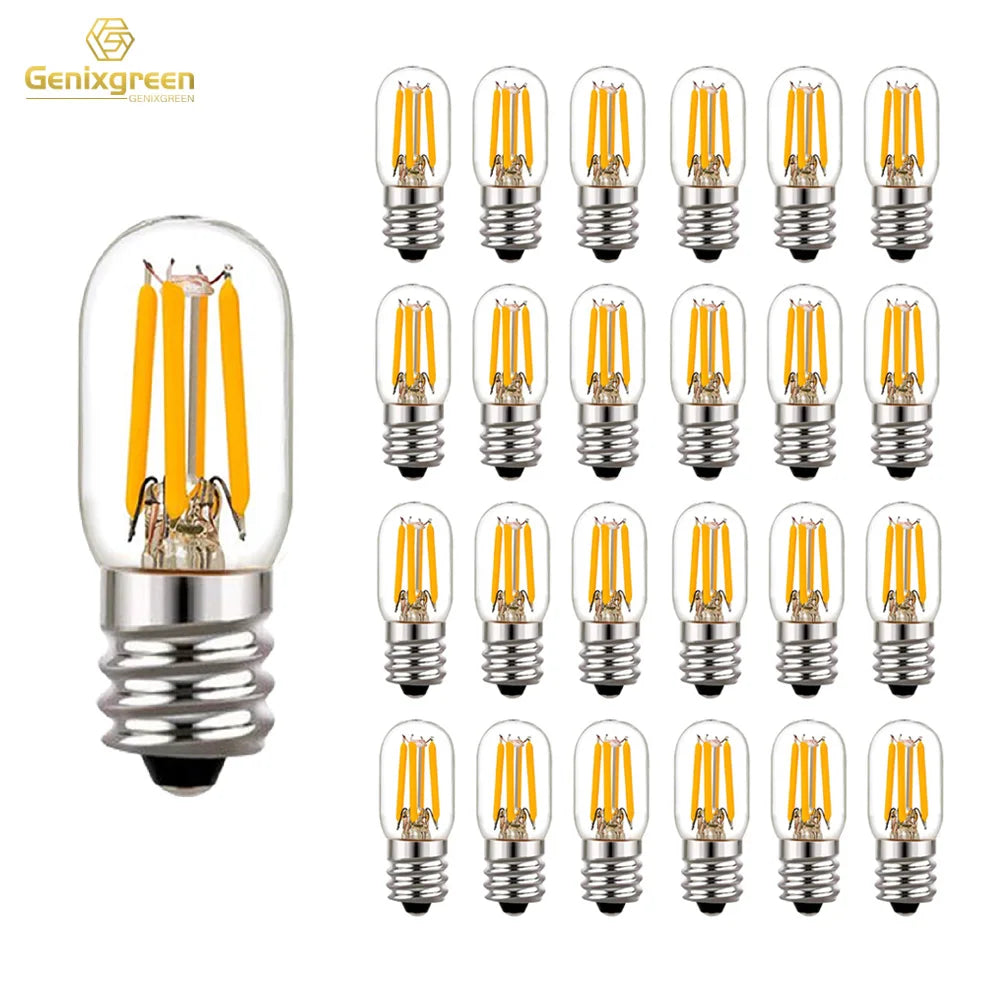 ampoules led filament doré transparentes e12 e14 2w 2200k classiques 360° 20000h salon refroidisseur