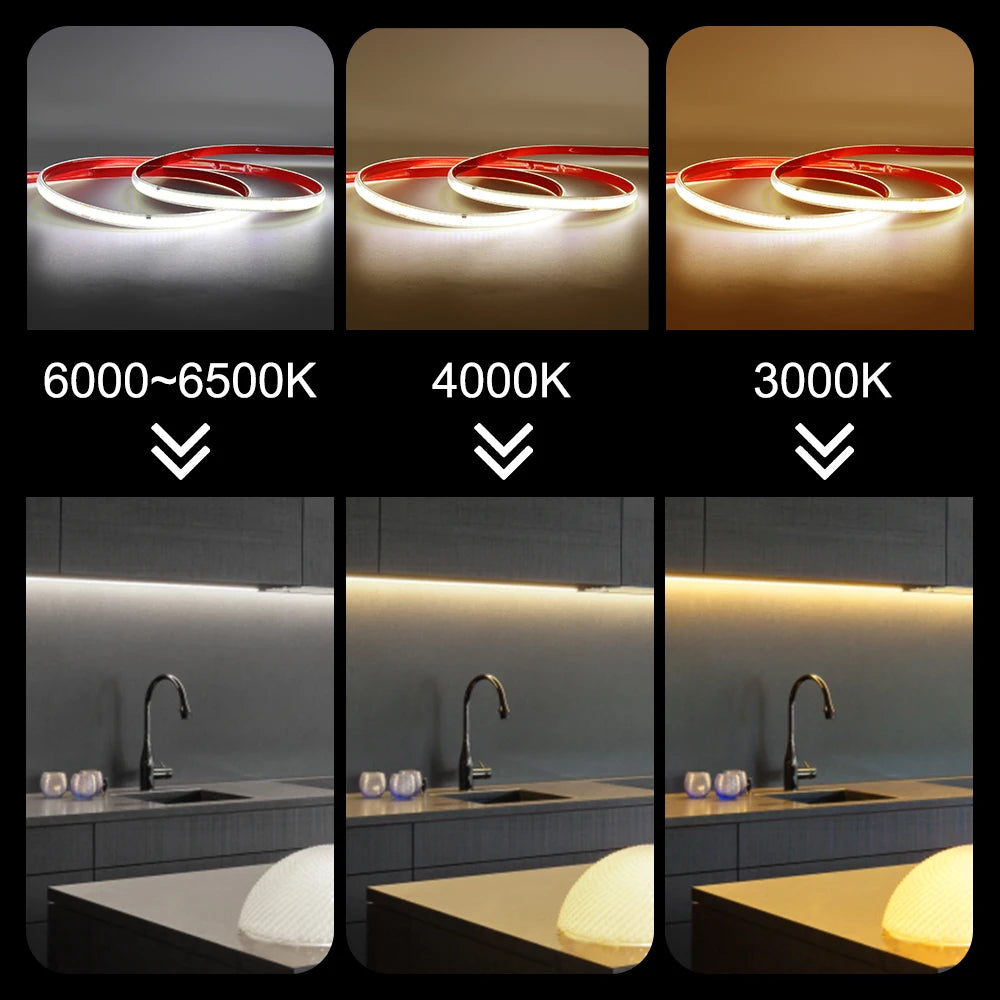 Application intérieure du ruban LED COB pour éclairage indirect au plafond