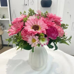 bouquet fleurs artificielles tournesol moderne orange jaune rouge blanc vert décoration intérieure mariage anniversaire