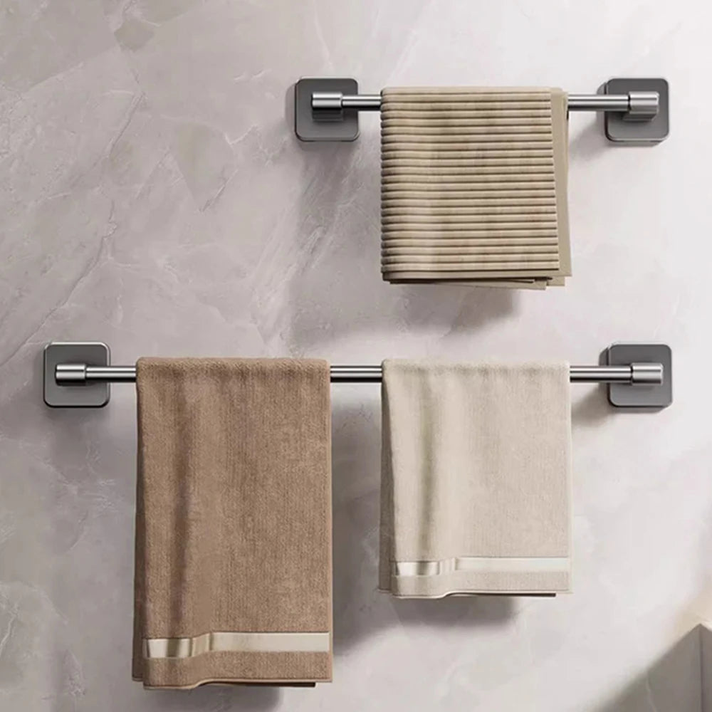 porte serviettes mural adhésif gris lisse moderne 30 40 50 60cm aluminium