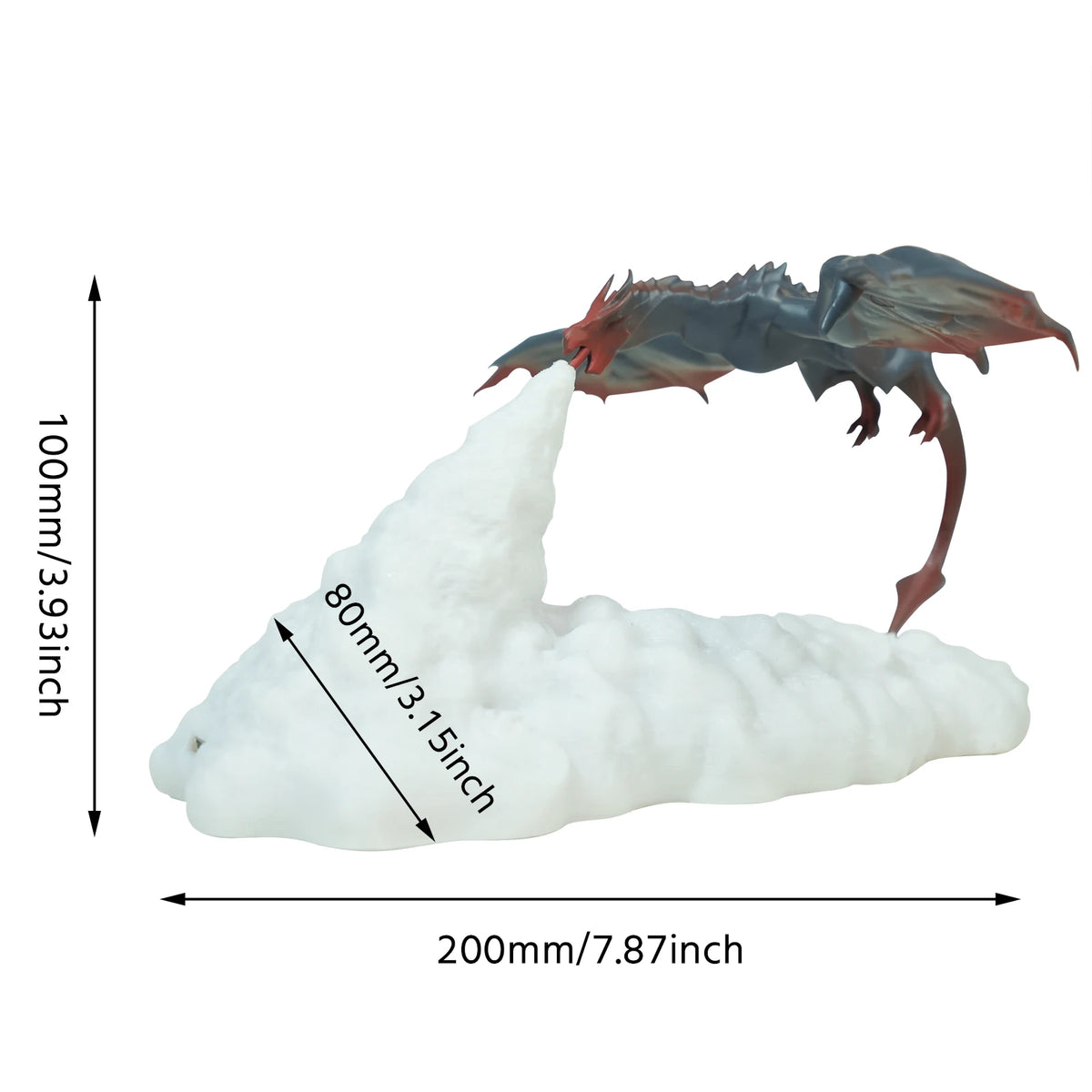 lampe led dragon 3d nuit rechargeable usb noir rouge blanche réaliste chambre deco festive