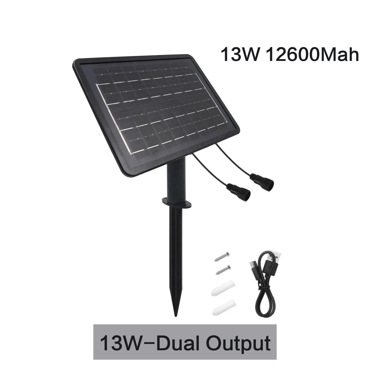 panneau solaire noir moderne télécommande câble 1.2m 3m batterie 7200mAh