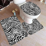 tapis bain moderne ensemble noir blanc adhésif tapis sol couvercle toilette minimaliste respectueux environnement