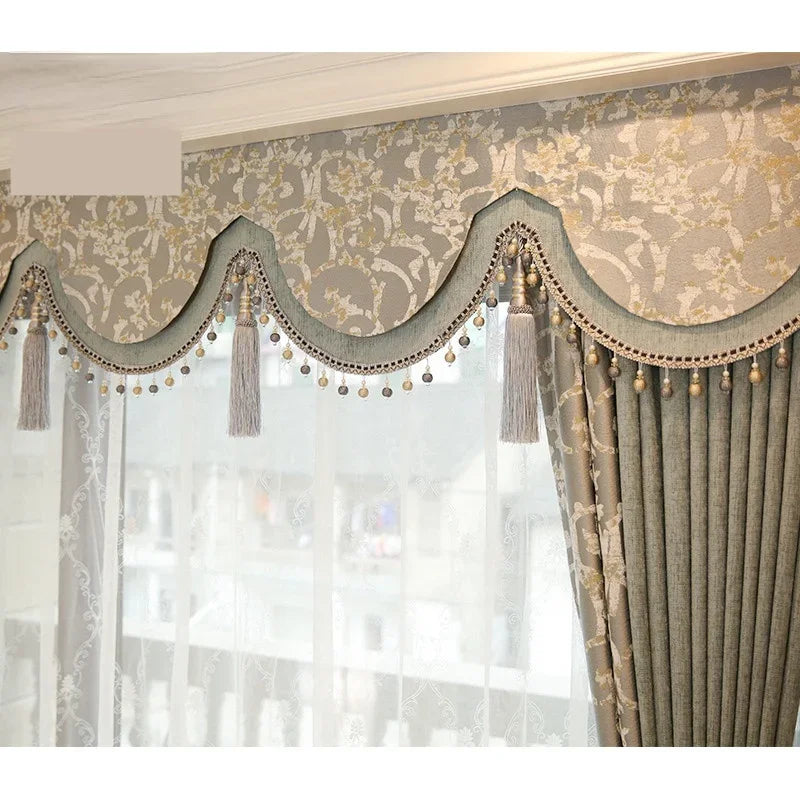 rideaux décoratifs opaques voilage transparent motifs floraux classiques gris beige doré tulle polyester coton