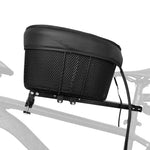 panier vélo noir métal grillage simili cuir siège rembourré barre support fixations boulonsoutilscyclismeutilitaire