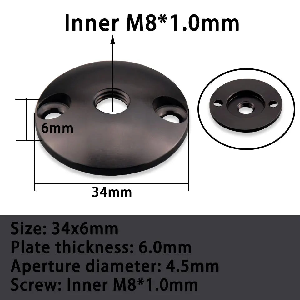 plaque fixation industrielle moderne noir argenté plate lisse m10 m8 m6