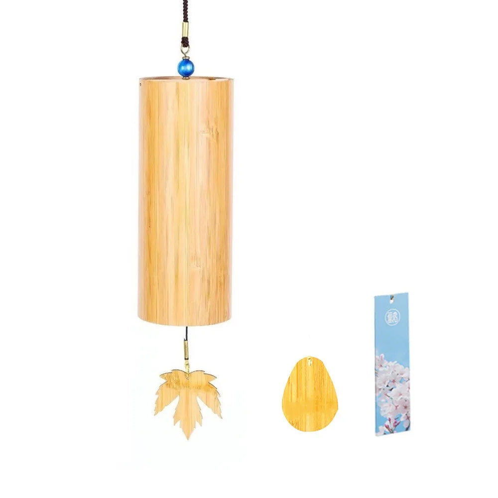 cloche vent bois naturel feuilles érable minimaliste jardin decoration automne printemps été hiver