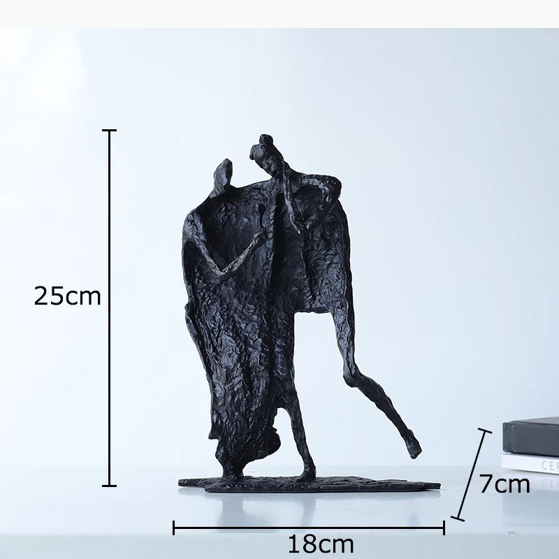 sculpture moderne abstraite bronze noir décoration intérieure contemporain ornement chambre