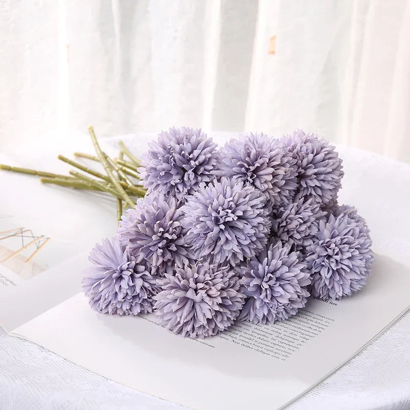 décoration intérieure bouquet hortensia artificiel moderne rose blanc vert violet