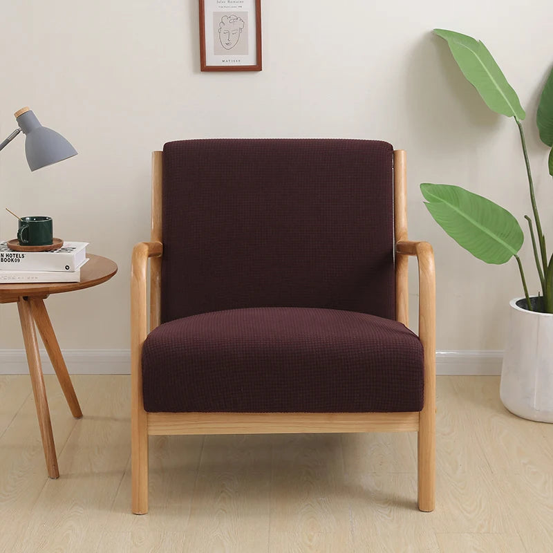housse fauteuil moderne tissu carreaux beige rouge gris extensible polyester lavable echangetable