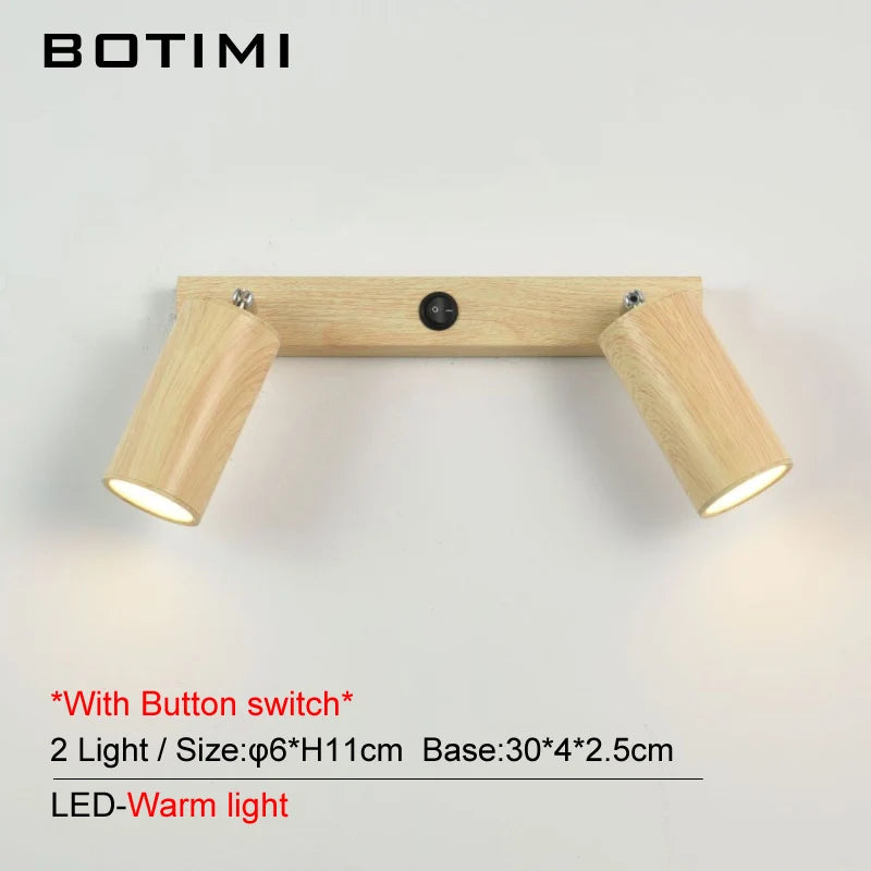 lampe murale moderne grain bois éclairage chambre entrée étude led 220v fixée mur contemporain