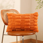 housse coussin velours orange moderne franges tissu polyester coton carré décoration intérieur voiture 30x50cm