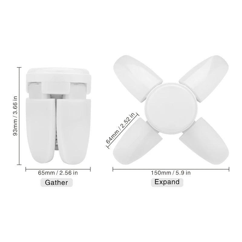 ventilateur led mini pliable blanc moderne 360 degrés 28w 2000 lumens 50000h