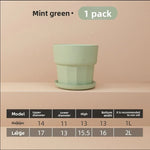 pots fleurs plastique blanc rose vert facettés moderne minimaliste support plateau