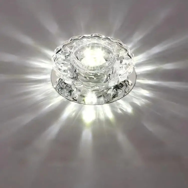 Spot LED moderne cristal transparent clips fixationacier inoxydable led