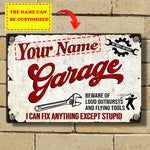 plaque décorative vintage rectangulaire moderne rétro humoristique texte stylisé blanc rouge noir fixée vis
