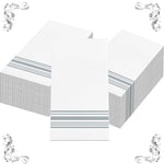 serviettes table rayées blanc bleu rouge mariage anniversaire événement classiques pack 20 40 60