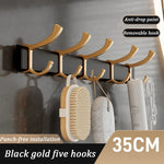 ensemble rangement salle bain noir doré moderne porte serviettes brosses savonnette clips élégant