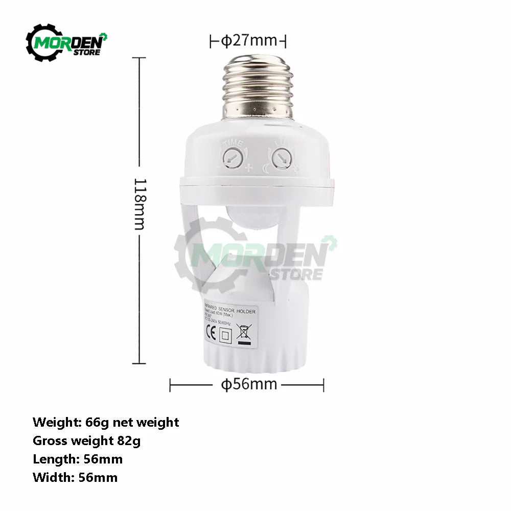 convertisseur led e27 pire capteur mouvement douille lampe moderne instruction blanc