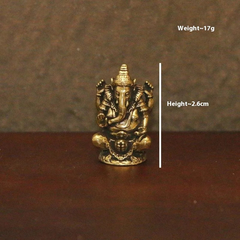 figurines ganesha bronze doré relief floral traditionnel hindou petites décorations maison