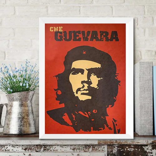 affiche pop art che guevara rouge noir tissu moderne cadre