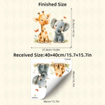 sticker mural animal girafe éléphant papillon feuille enfant chambre décoration intérieure imperméable autocollant