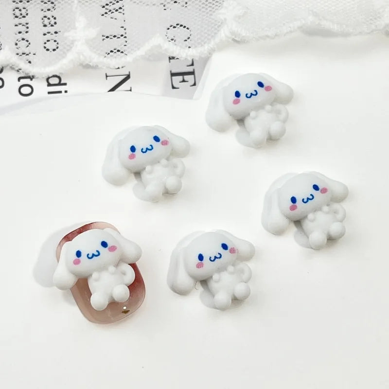 figurines résine animaux clips cheveux noir violet rose blanc bleu jaune cartoon mignons coeurs