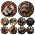 décoration murale plaque chiens relief artisanal clips métalliques couleur marron noir