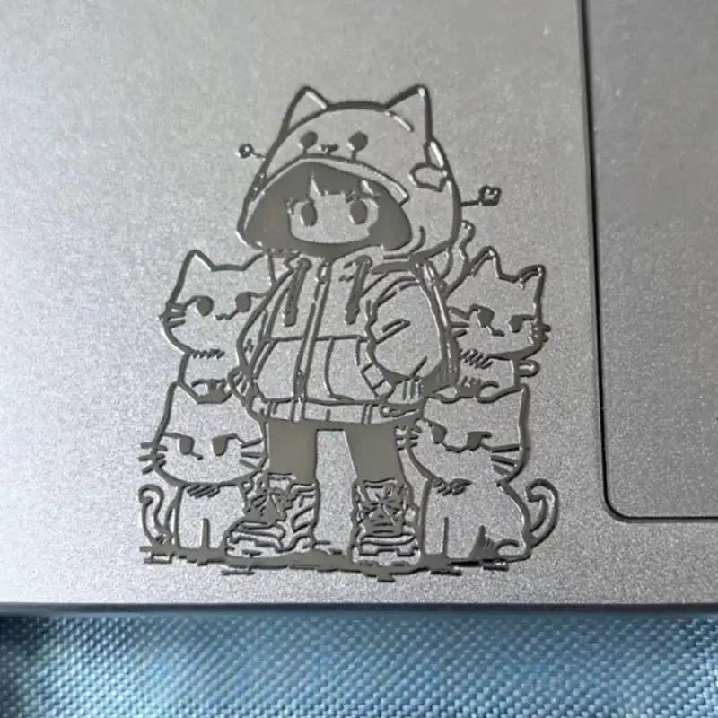sticker autocollant 3d dessins animés chat noir blanc décoration téléphone diy illustration simple