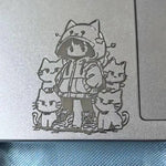 sticker autocollant 3d dessins animés chat noir blanc décoration téléphone diy illustration simple
