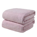 serviettes bain microfibre absorbantes rayées gris rose orange rouge bleu rapide séchage moderne confortables