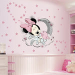 autocollant mural mickey minnie mouse dessin animé décoration chambre enfant sticker mur décoratif pvc