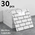 autocollants muraux carreaux brique blanc noir adhésifs modernes cuisine chambre salle bains renovatable minimalistes