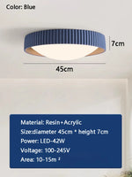 lampe chambre coucher moderne bleu beige rayures verticales éclairage quotidien montée surface led 90