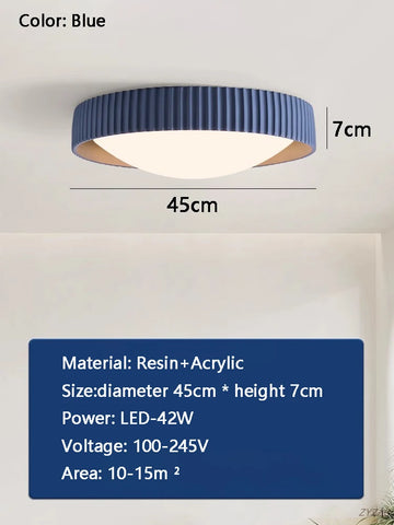 lampe chambre coucher moderne bleu beige rayures verticales éclairage quotidien montée surface led 90